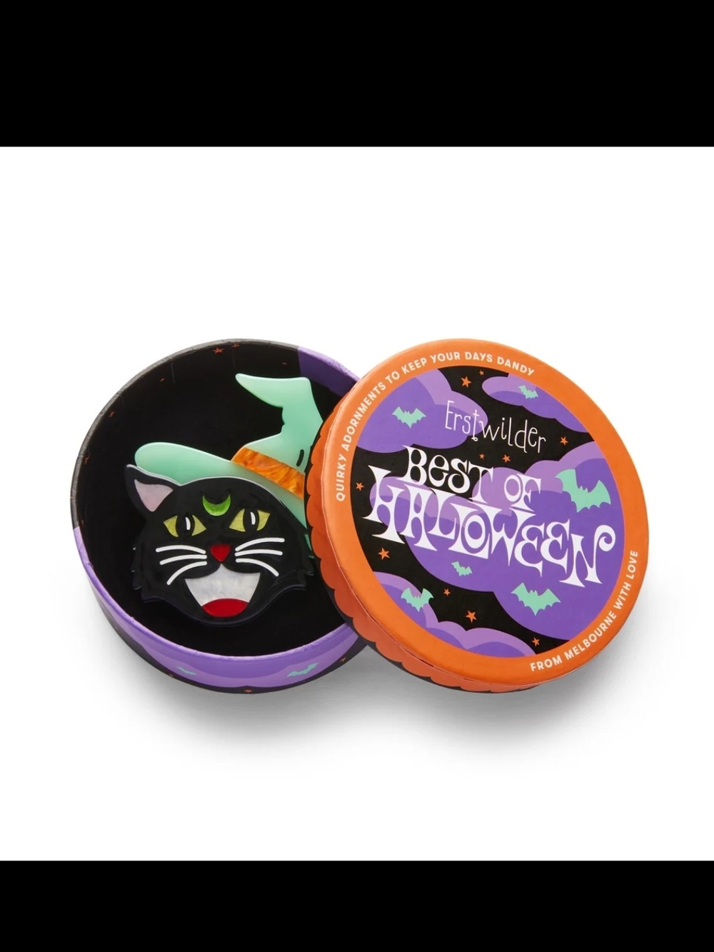Erstwilder Best of Halloween Cat Brooch - Best of Halloween Hex Kitten Brooch